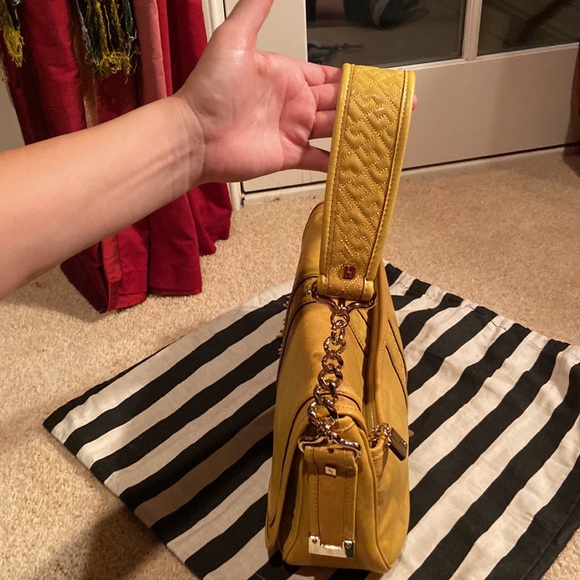 NWOT L.A.M.B. Mustard leather side purse in og bag. - Picture 3 of 15